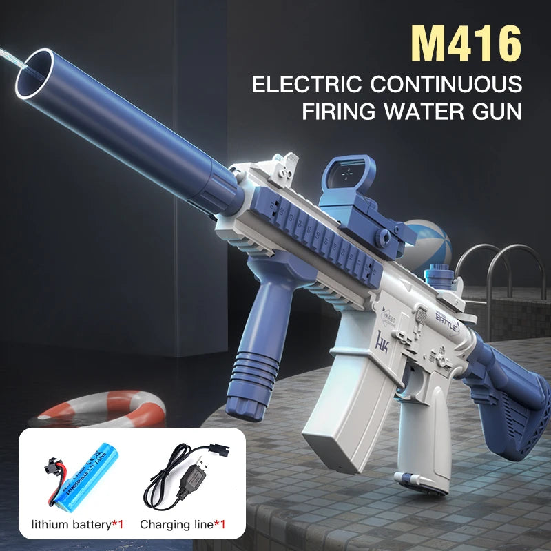 M416 Water Gun Electric Pistol Shooting Toy Full Automatic Summer Shoot Beach Outdoor Fun Toy For Children Boys Girl Adults Gift